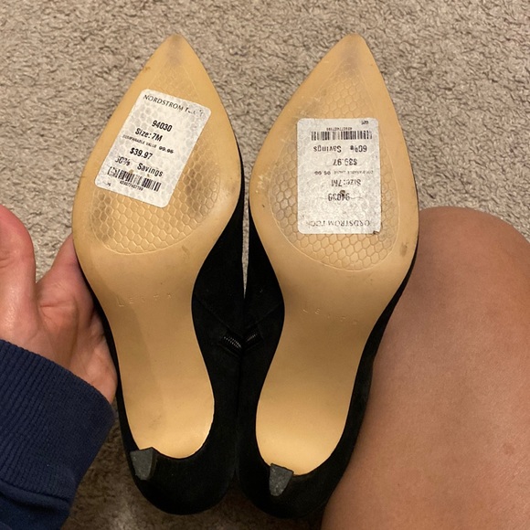 Leith black suede booties/ heeled boots - Picture 7 of 9